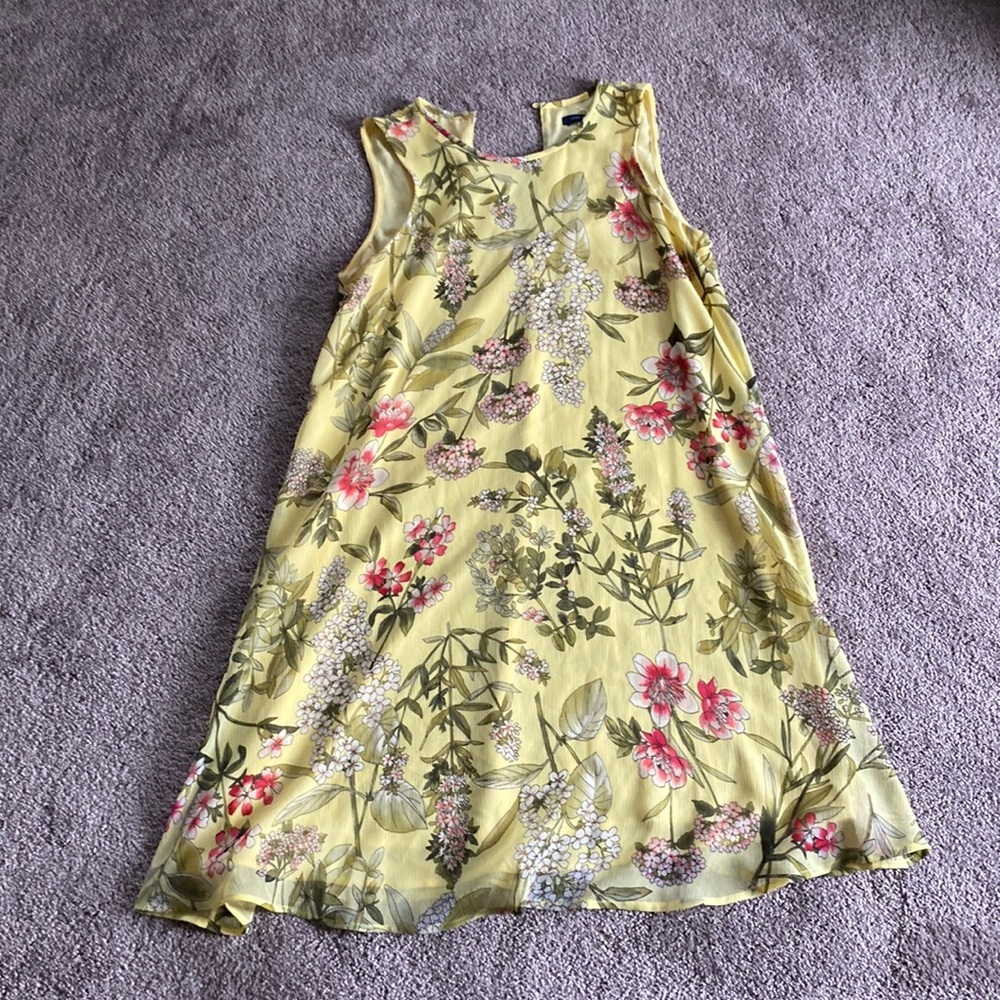 Tommy Hilfiger Yellow Floral Sleeveless Midi Dress NWT SIZE 8 Summer